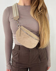 Wildleder Bauchtasche VALENTINA beige