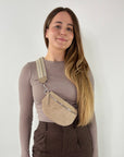 Wildleder Bauchtasche VALENTINA beige