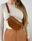 Wildleder Bauchtasche VALENTINA cognac