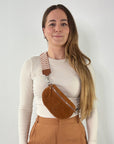Wildleder Bauchtasche VALENTINA cognac