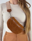 Wildleder Bauchtasche VALENTINA cognac