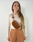 Wildleder Bauchtasche VALENTINA cognac
