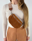 Wildleder Bauchtasche VALENTINA cognac