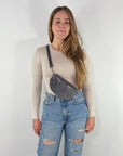 Wildleder Bauchtasche VALENTINA dunkelgrau