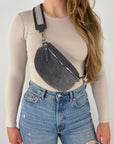 Wildleder Bauchtasche VALENTINA dunkelgrau