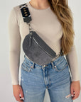 Wildleder Bauchtasche VALENTINA dunkelgrau
