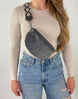Wildleder Bauchtasche VALENTINA dunkelgrau
