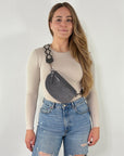 Wildleder Bauchtasche VALENTINA dunkelgrau