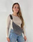 Wildleder Bauchtasche VALENTINA XL dunkelgrau