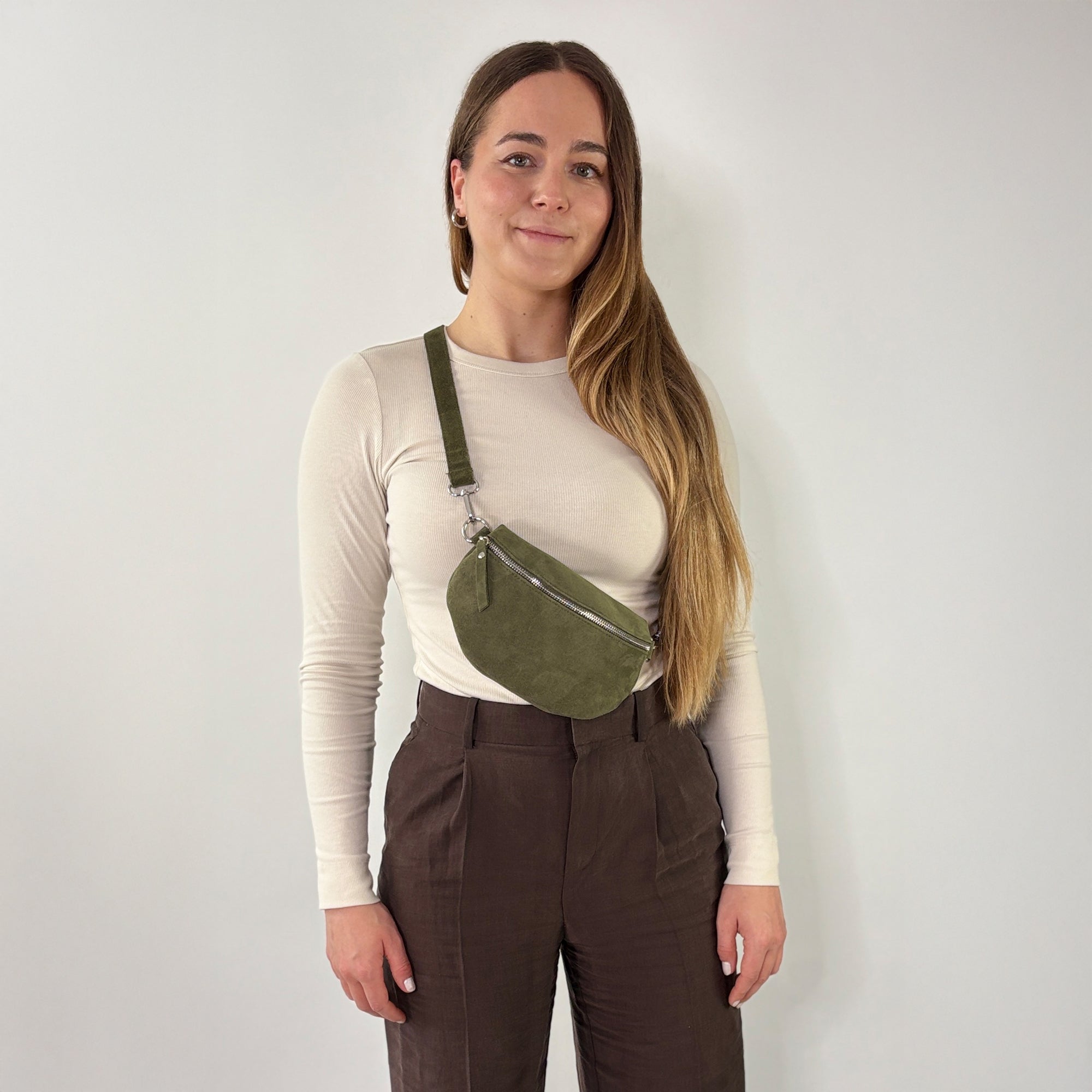 Wildleder Bauchtasche VALENTINA khaki