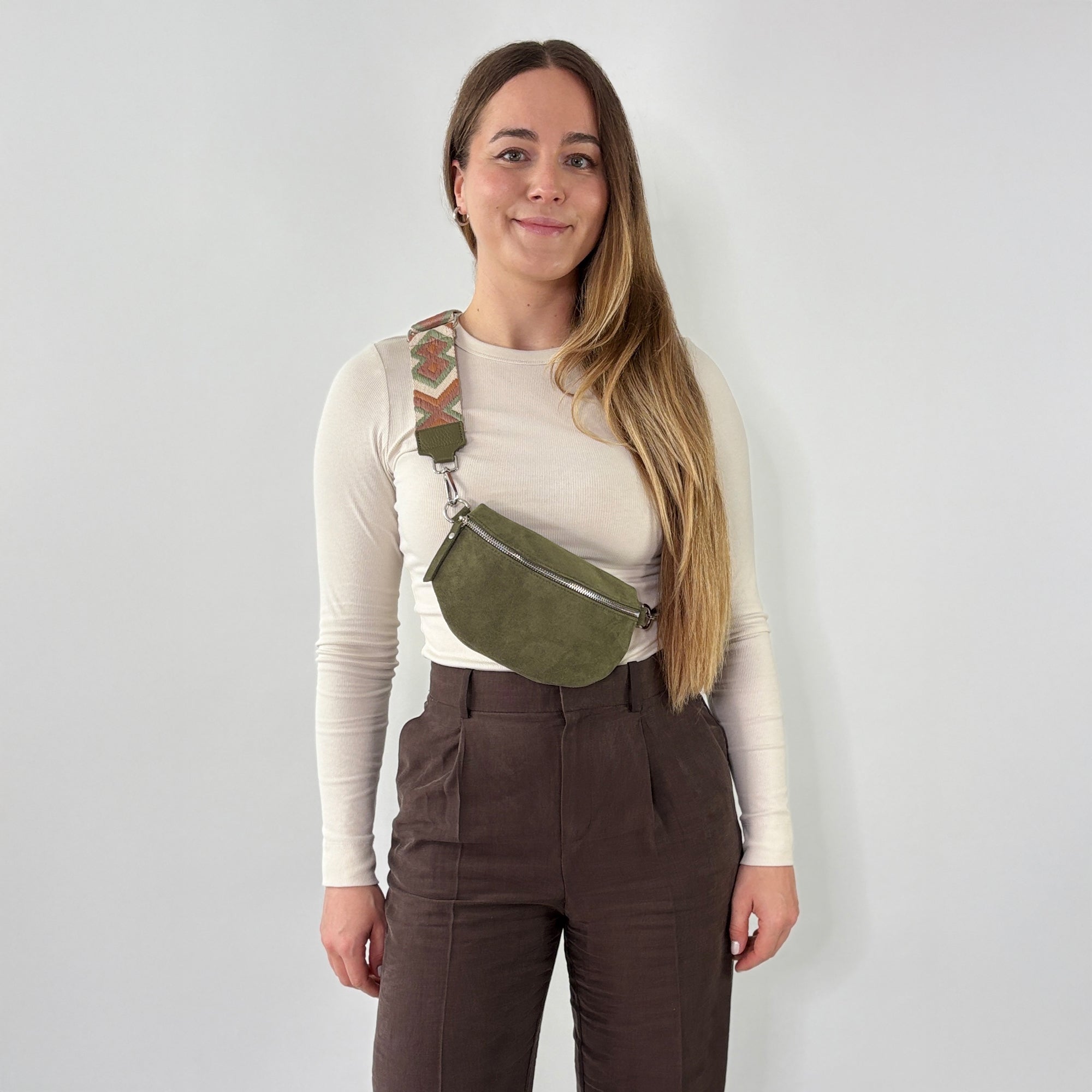Wildleder Bauchtasche VALENTINA khaki
