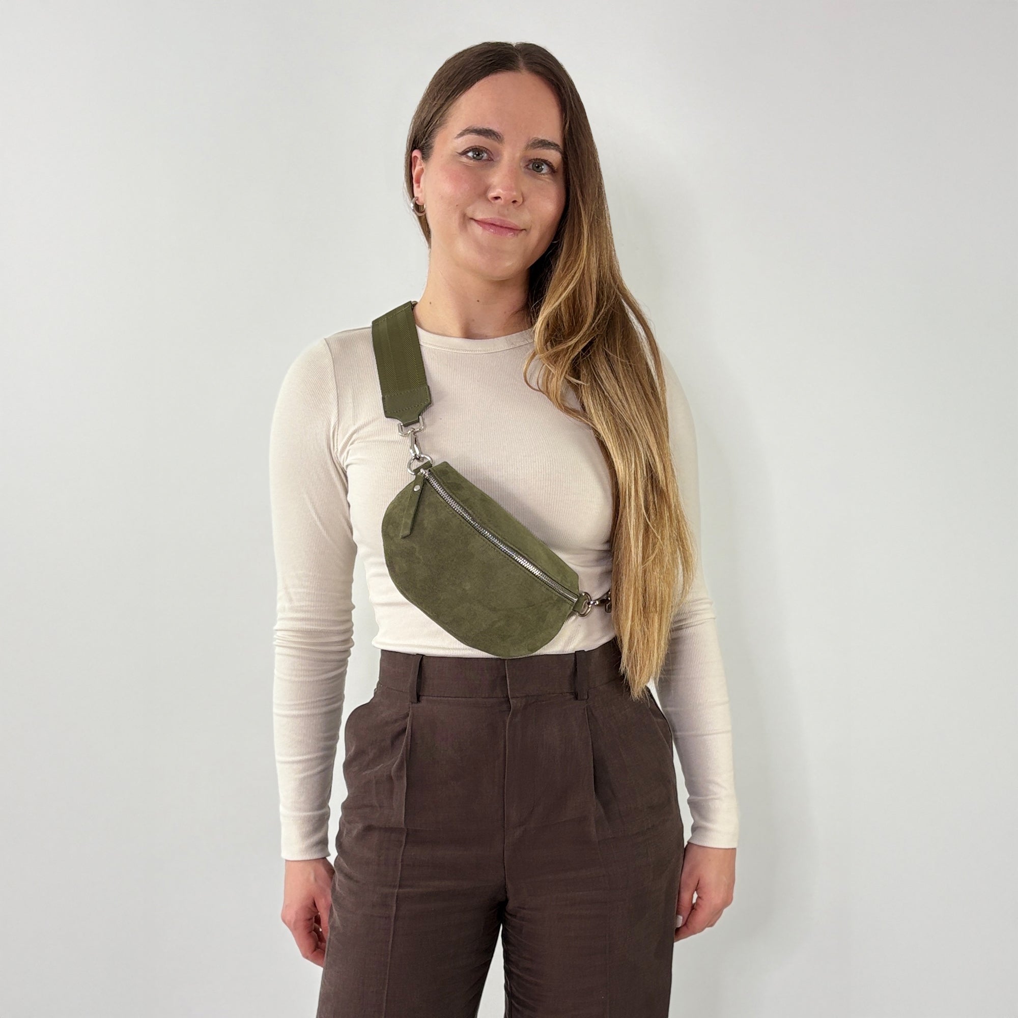 Wildleder Bauchtasche VALENTINA khaki