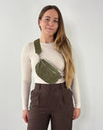 Wildleder Bauchtasche VALENTINA khaki