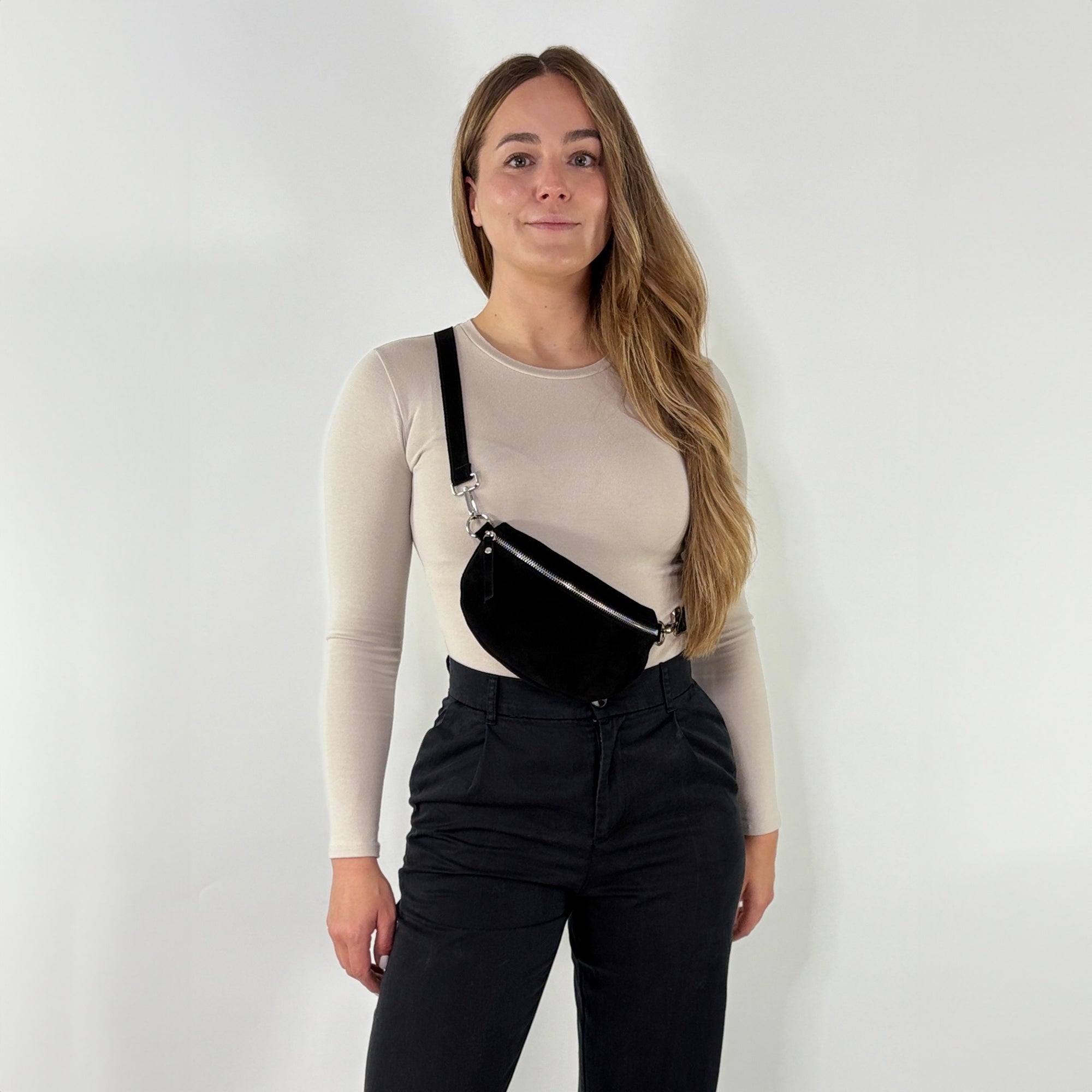 Wildleder Bauchtasche VALENTINA schwarz
