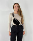 Wildleder Bauchtasche VALENTINA schwarz