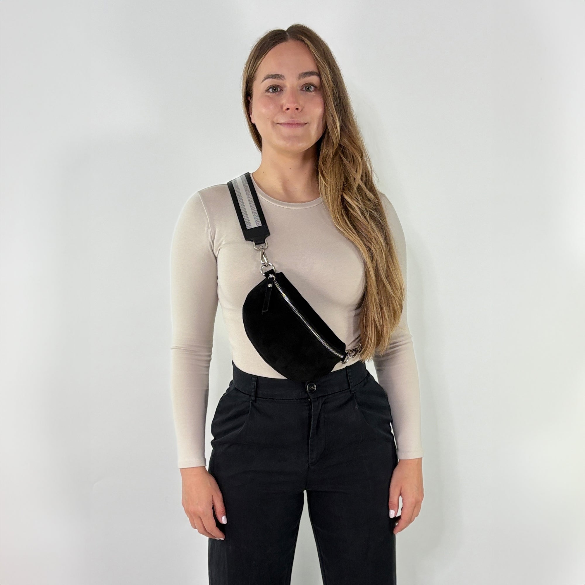 Wildleder Bauchtasche VALENTINA schwarz