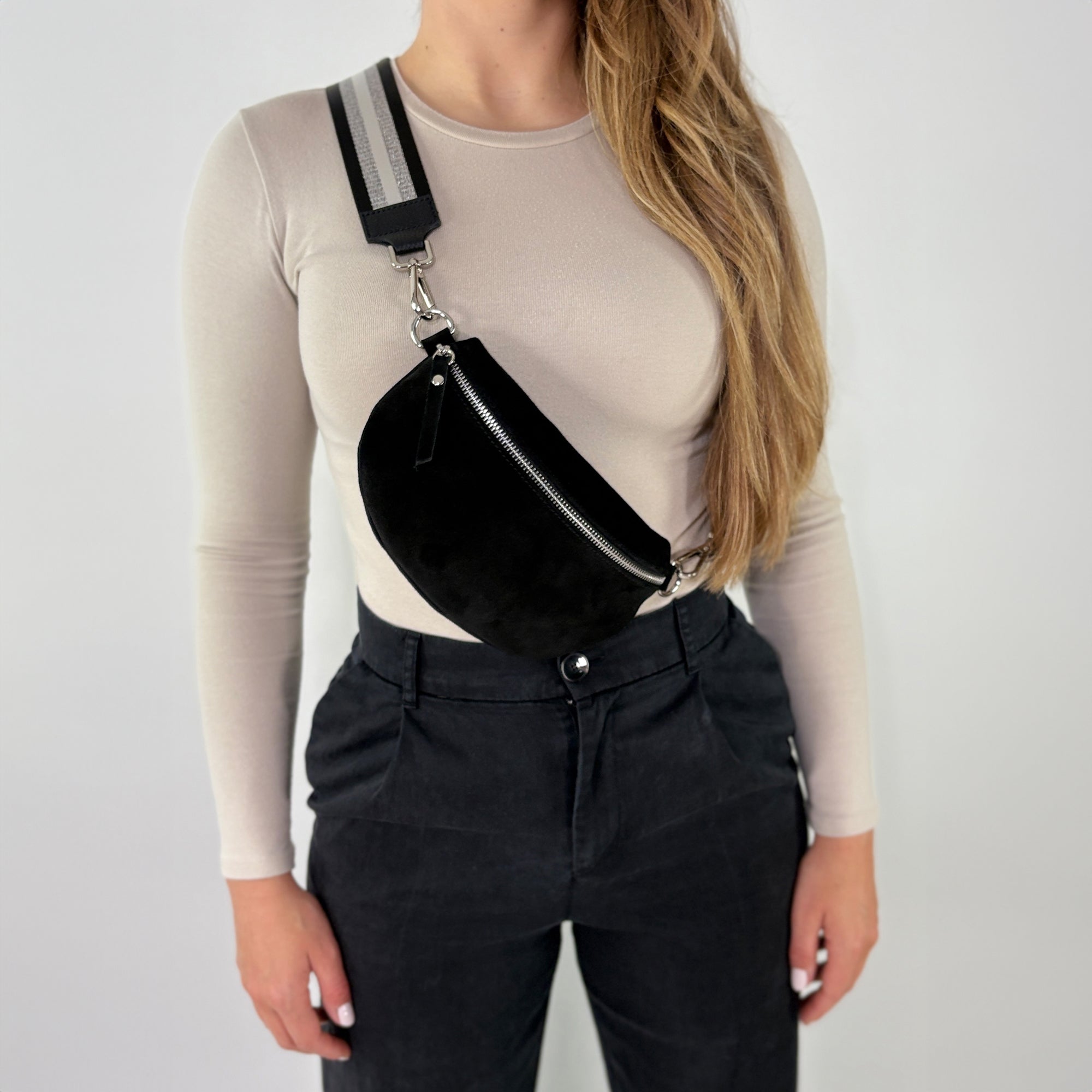 Wildleder Bauchtasche VALENTINA schwarz