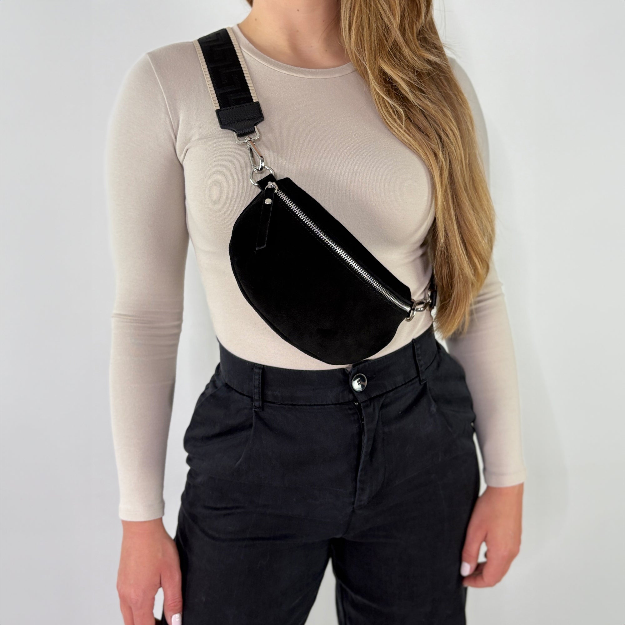 Wildleder Bauchtasche VALENTINA schwarz