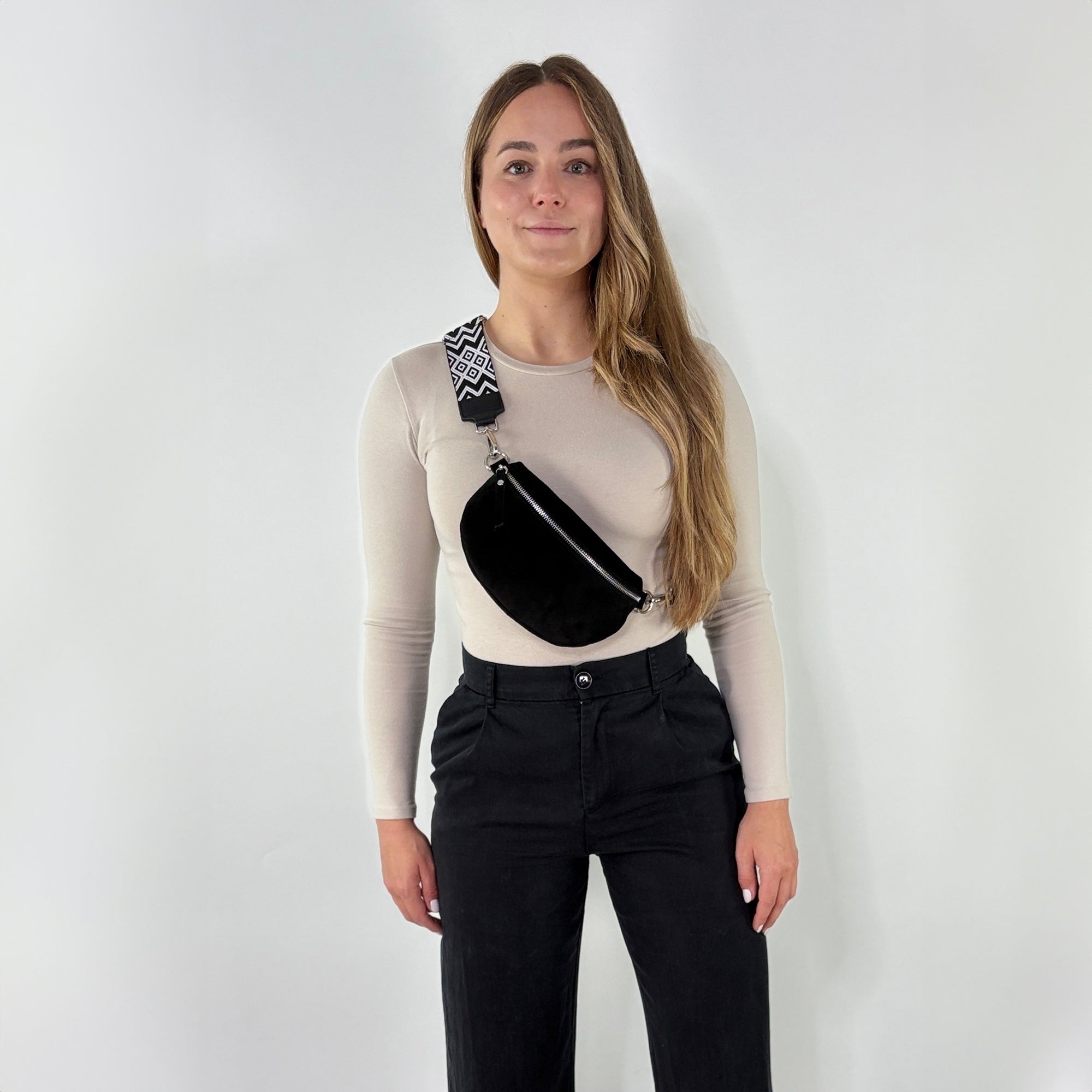 Wildleder Bauchtasche VALENTINA schwarz