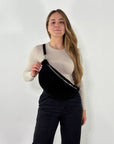 Wildleder Bauchtasche VALENTINA XL schwarz
