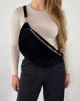 Wildleder Bauchtasche VALENTINA XL schwarz