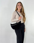 Wildleder Bauchtasche VALENTINA XL schwarz