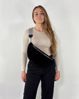 Wildleder Bauchtasche VALENTINA XL schwarz