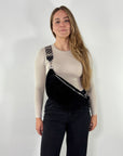 Wildleder Bauchtasche VALENTINA XL schwarz