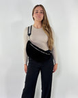 Wildleder Bauchtasche VALENTINA XL schwarz