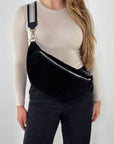 Wildleder Bauchtasche VALENTINA XL schwarz