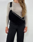 Wildleder Bauchtasche VALENTINA XL schwarz