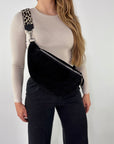 Wildleder Bauchtasche VALENTINA XL schwarz