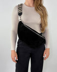 Wildleder Bauchtasche VALENTINA XL schwarz