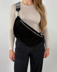 Wildleder Bauchtasche VALENTINA XL schwarz