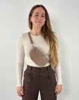 Wildleder Bauchtasche VALENTINA taupe