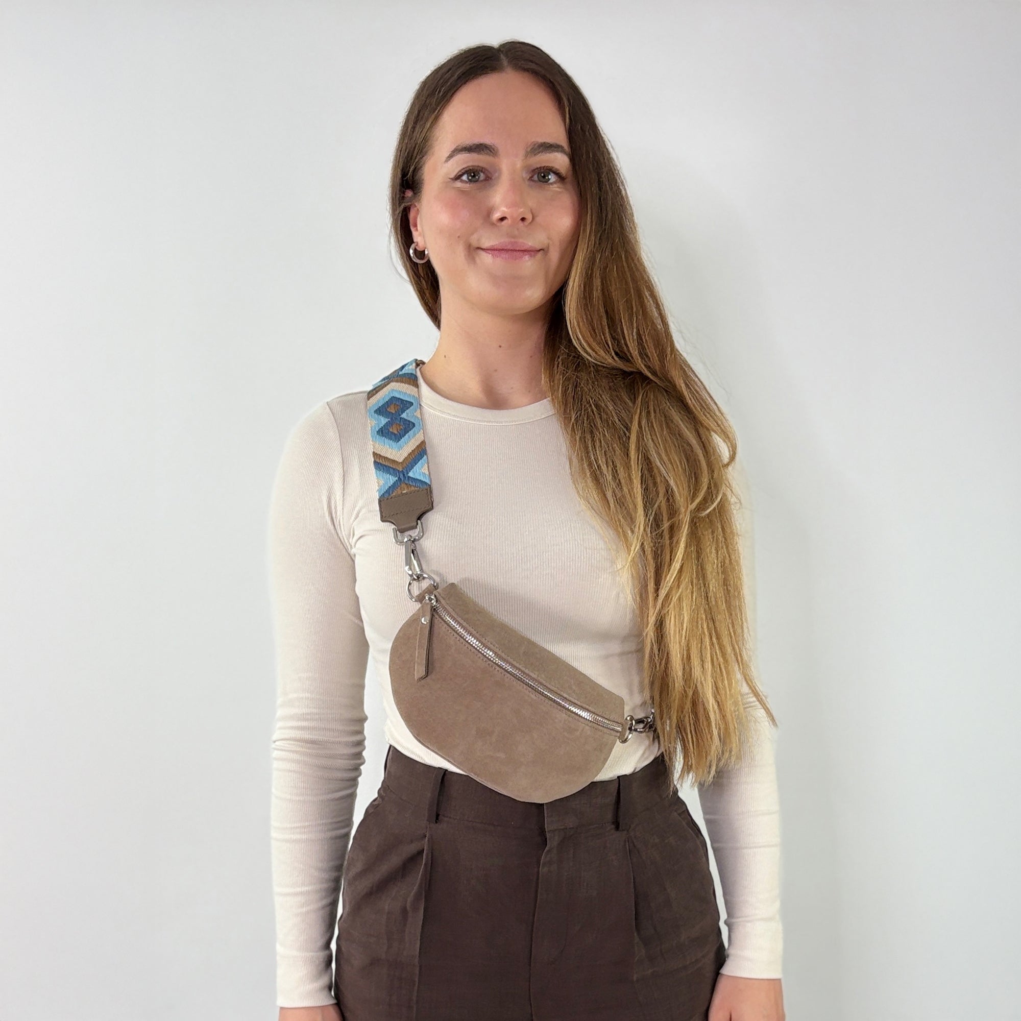 Wildleder Bauchtasche VALENTINA taupe