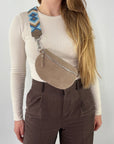 Wildleder Bauchtasche VALENTINA taupe