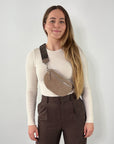 Wildleder Bauchtasche VALENTINA taupe