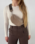 Wildleder Bauchtasche VALENTINA taupe