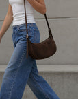 HANNA – Suede shoulder bag taupe