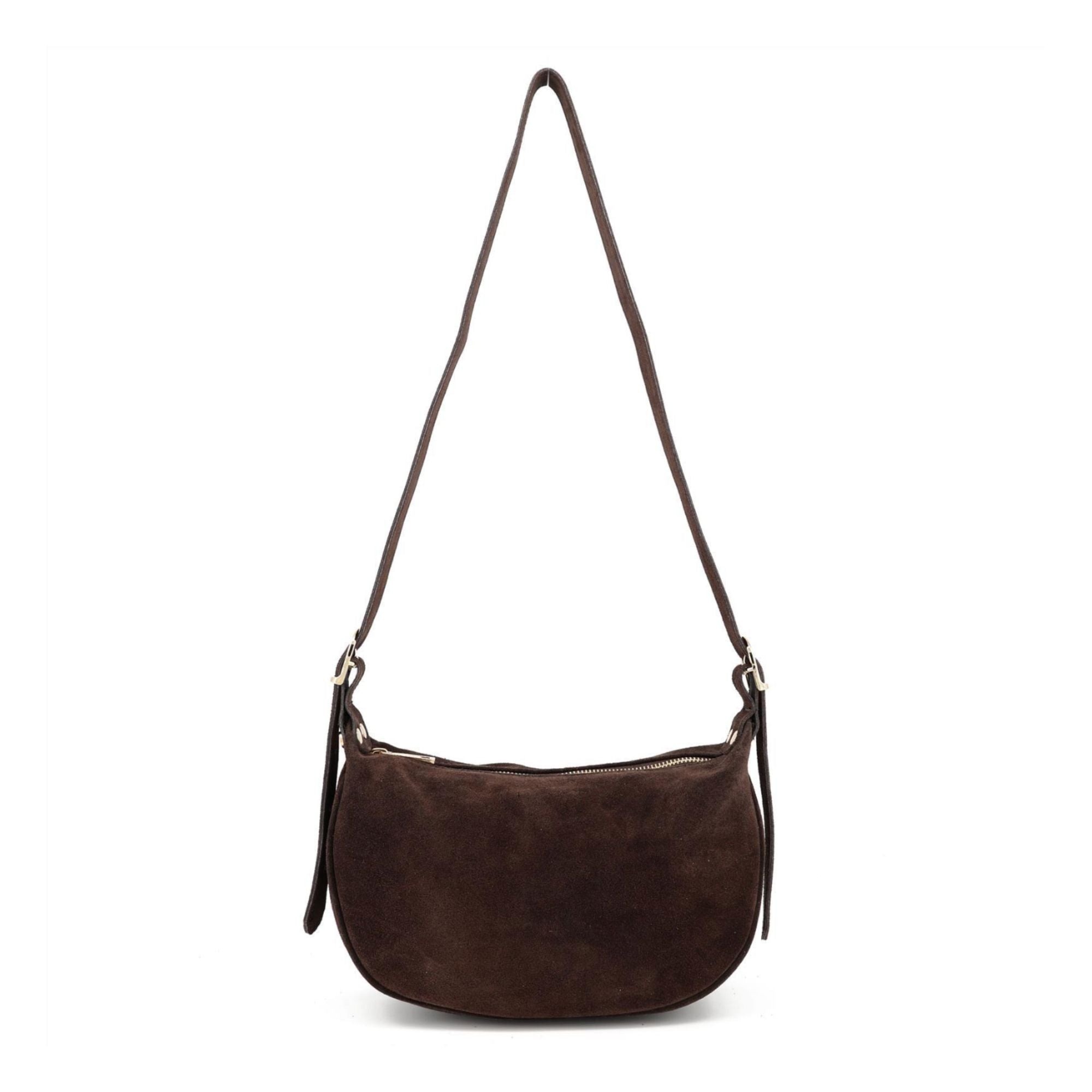 HANNA – Suede shoulder bag taupe