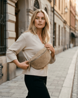 Suede bum bag VALENTINA beige