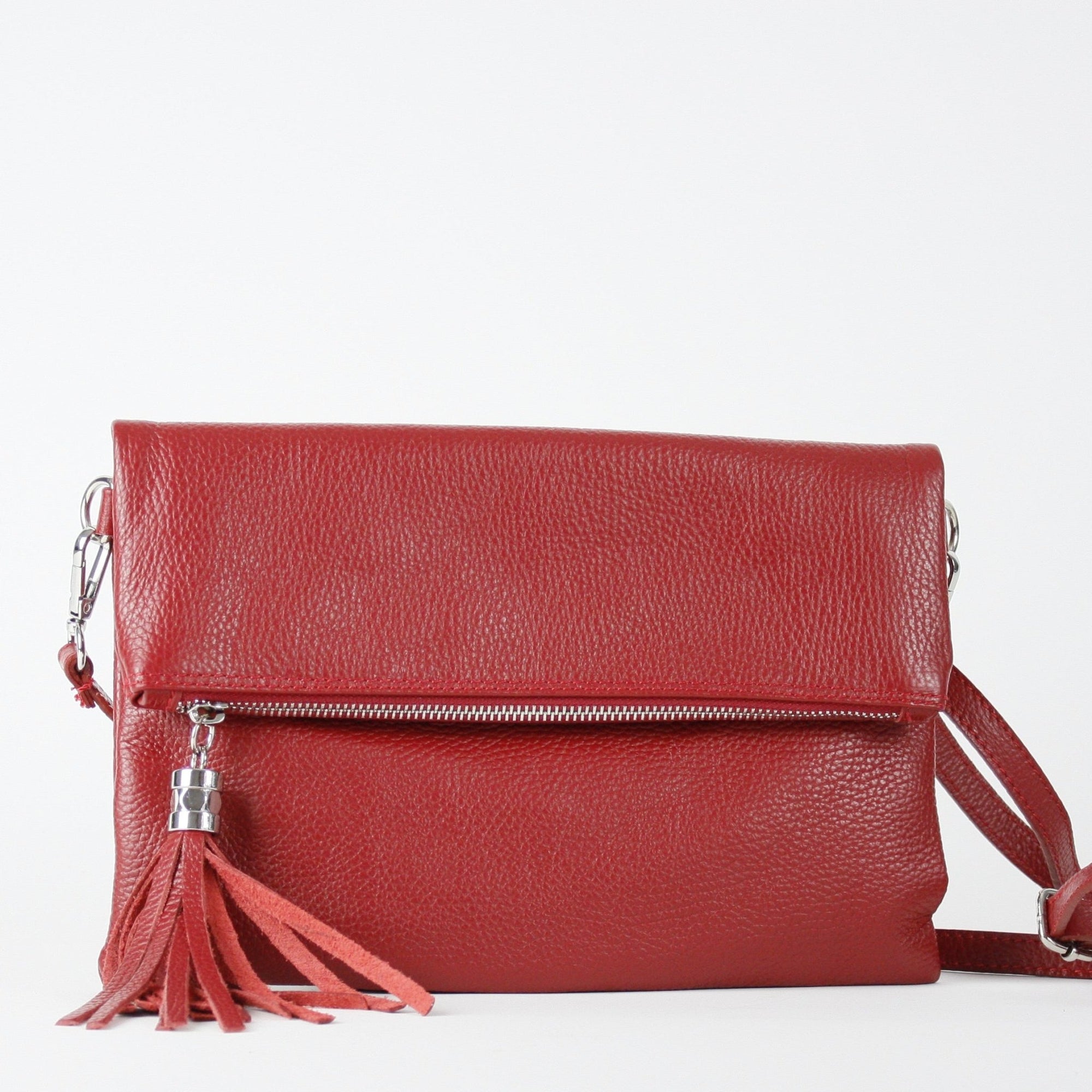 lepelou - leder - ANNA – Leder Umhängetasche rot - 