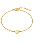 lepelou - leder - Armband mit Herzchen - Anhänger gold - LPSAHERGOL