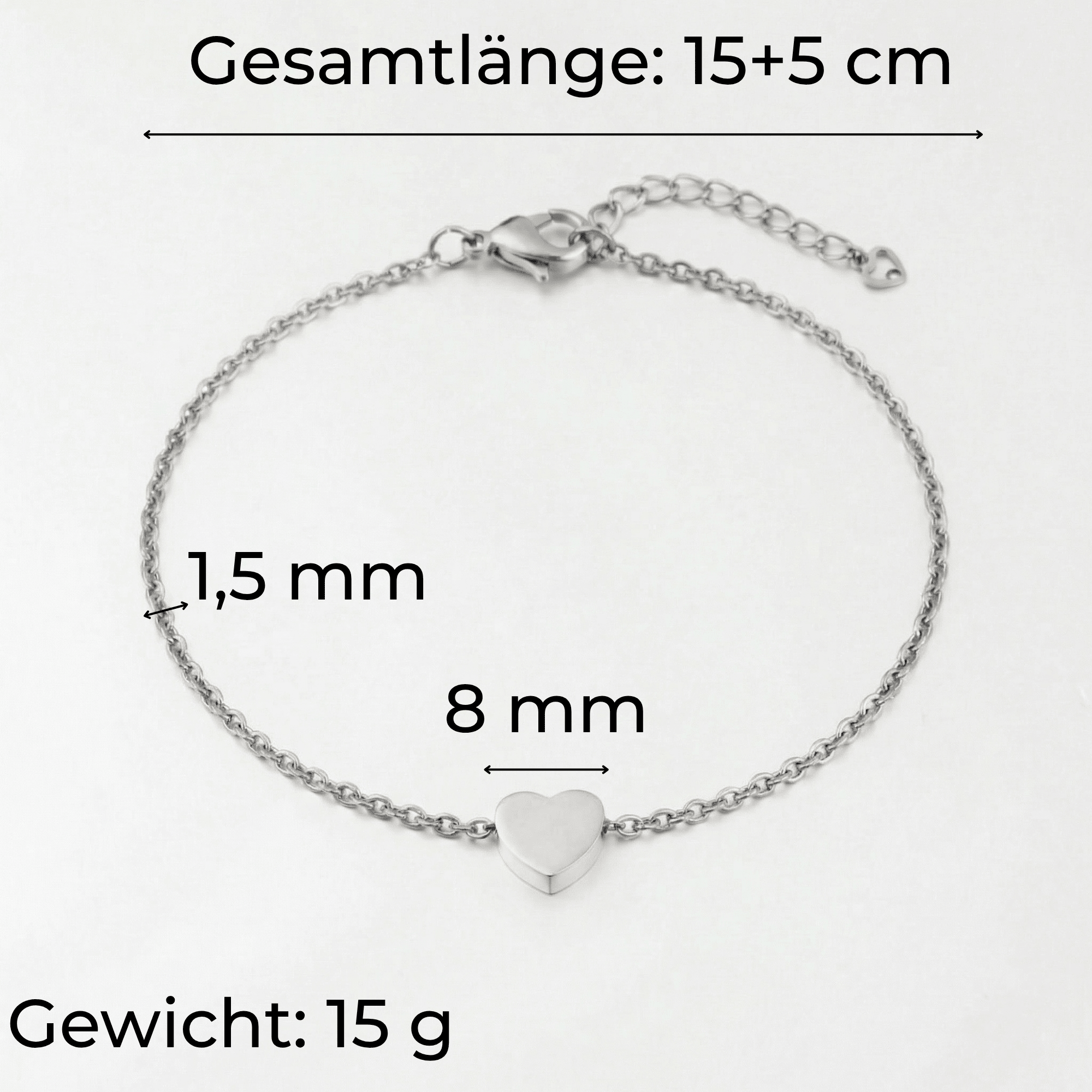 lepelou - leder - Armband mit Herzchen - Anhänger gold - LPSAHERGOL