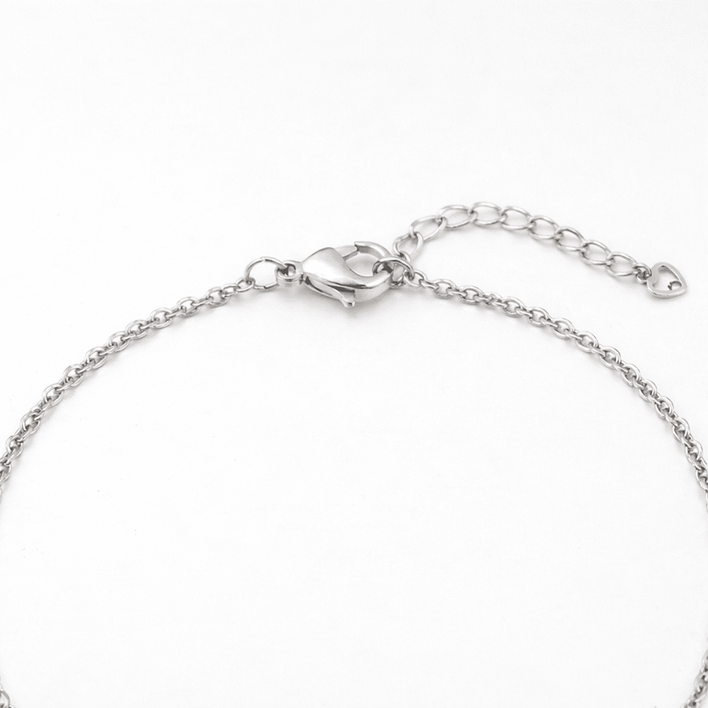 lepelou - leder - Armband mit Herzchen - Anhänger silber - LPSAHERSIL