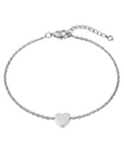 lepelou - leder - Armband mit Herzchen - Anhänger silber - LPSAHERSIL