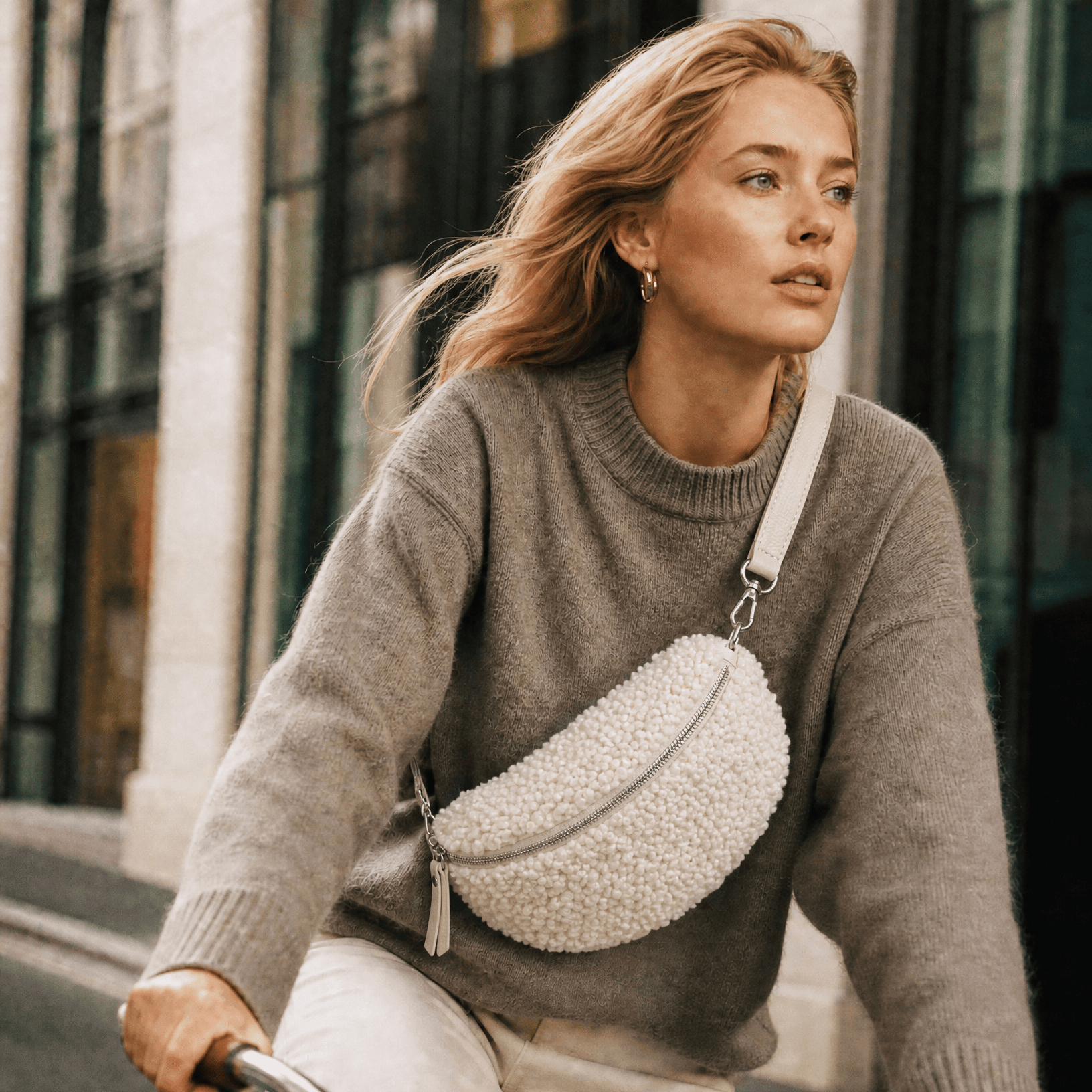 lepelou - leder - Bauchtasche - EMMA creme - LPBEMMCREE
