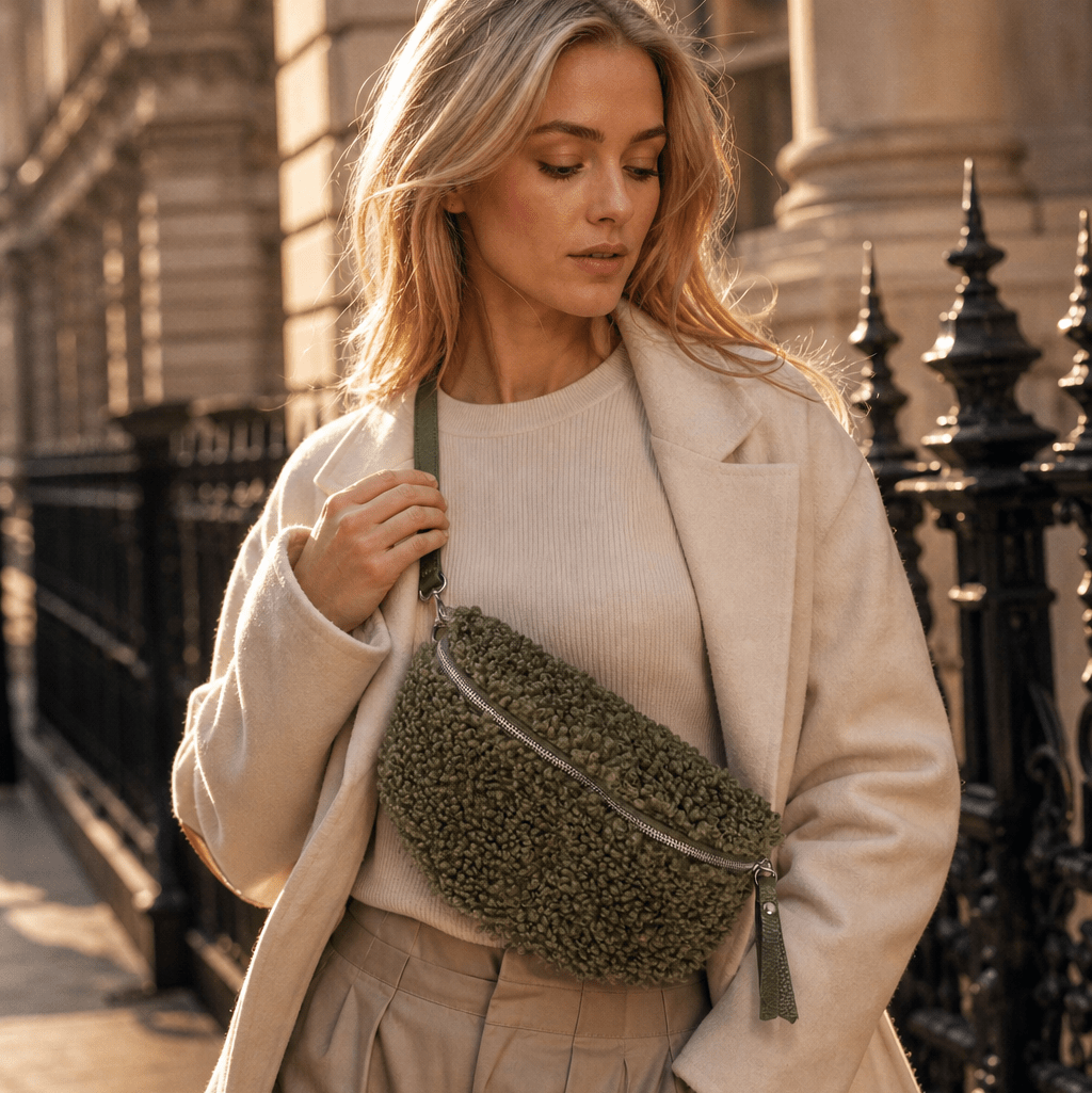 lepelou - leder - Bauchtasche - EMMA khaki - LPBEMMKHAE