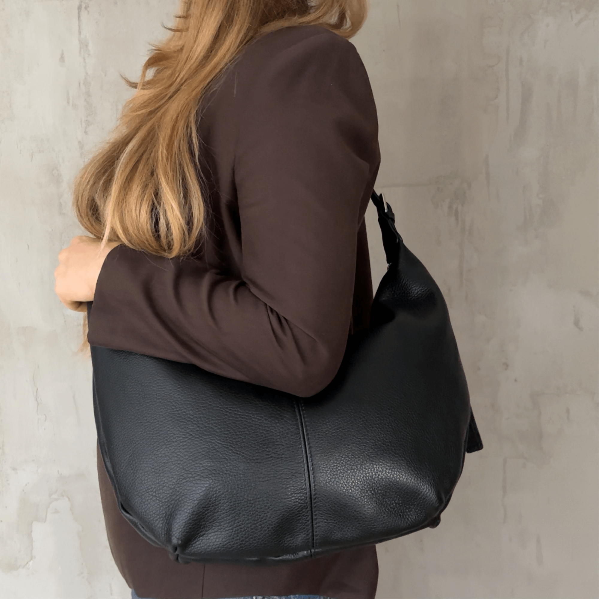 lepelou - leder - Bauchtasche - Leder Moon Bag MONA schwarz - LPHMONSCHGL